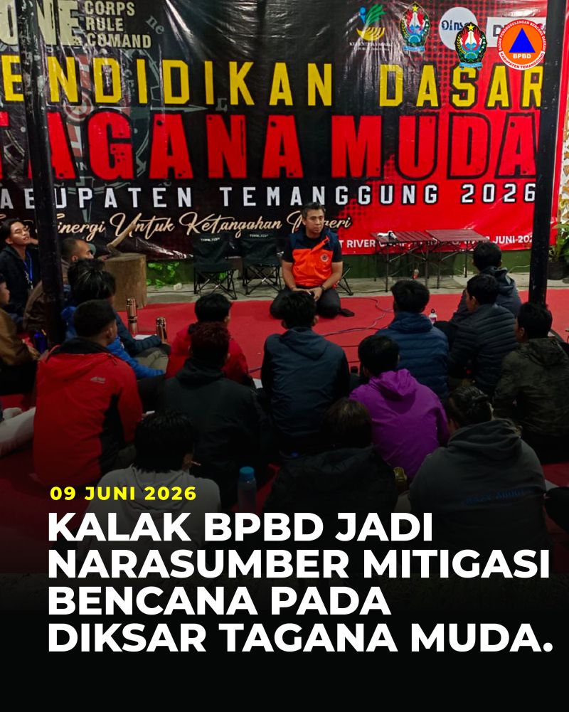 Kalak BPBD Temanggung Jadi Narasumber Mitigasi Bencana pada Pendidikan Dasar Tagana Muda